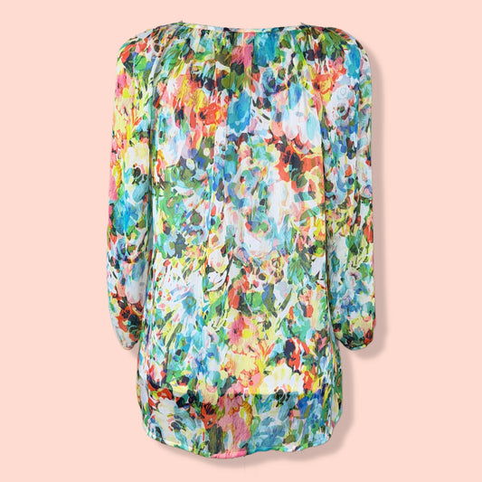 BLUSA ESTAMPADO ACUARELA TRANSPARENTE | LIZ CLAIBORNE | PL