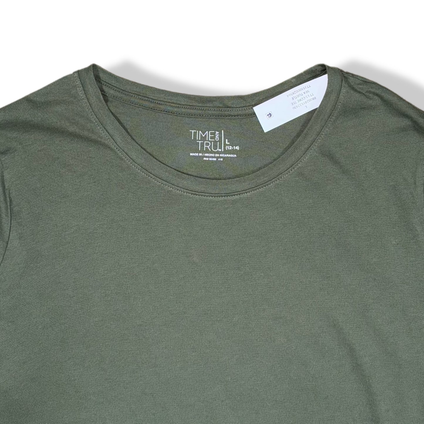 CAMISETA MANGA LARGA VERDE OLIVA | TIME AND TRU | TALLA L