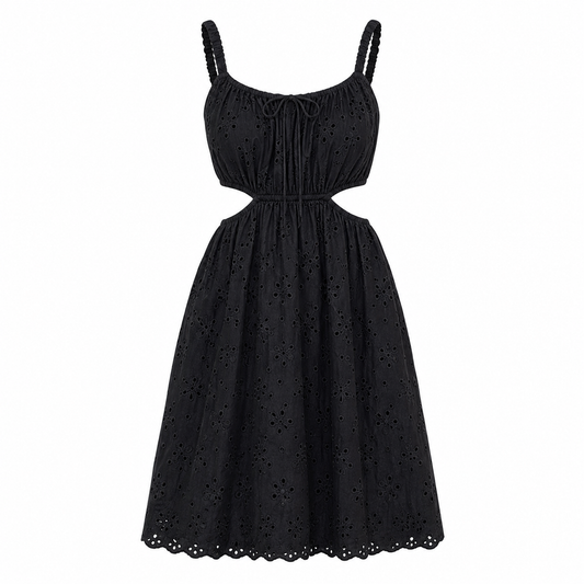 VESTIDO MINI NEGRO CON ABERTURAS | AMERICAN EAGLE | TALLA M