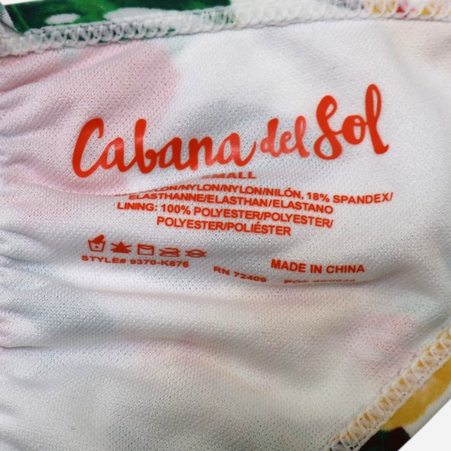 TRAJE DE BAÑO DE DOS PIEZAS CON ESTAMPADO TROPICAL | CABANA DEL SOL | TALLA S