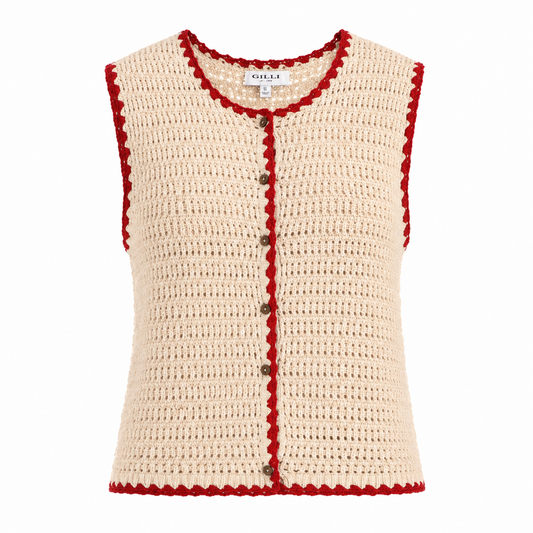 CHALECO TEJIDO TIPO CROCHET | GILLI | TALLA S