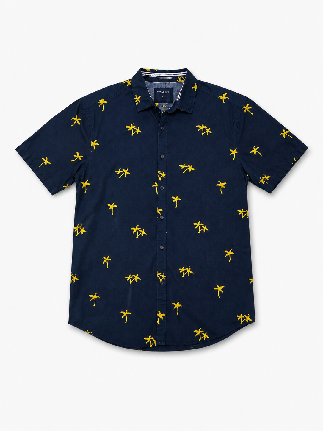 CAMISA MANGA CORTA CON ESTAMPADO DE PALMERAS | DENIM & FLOWER | TALLA L