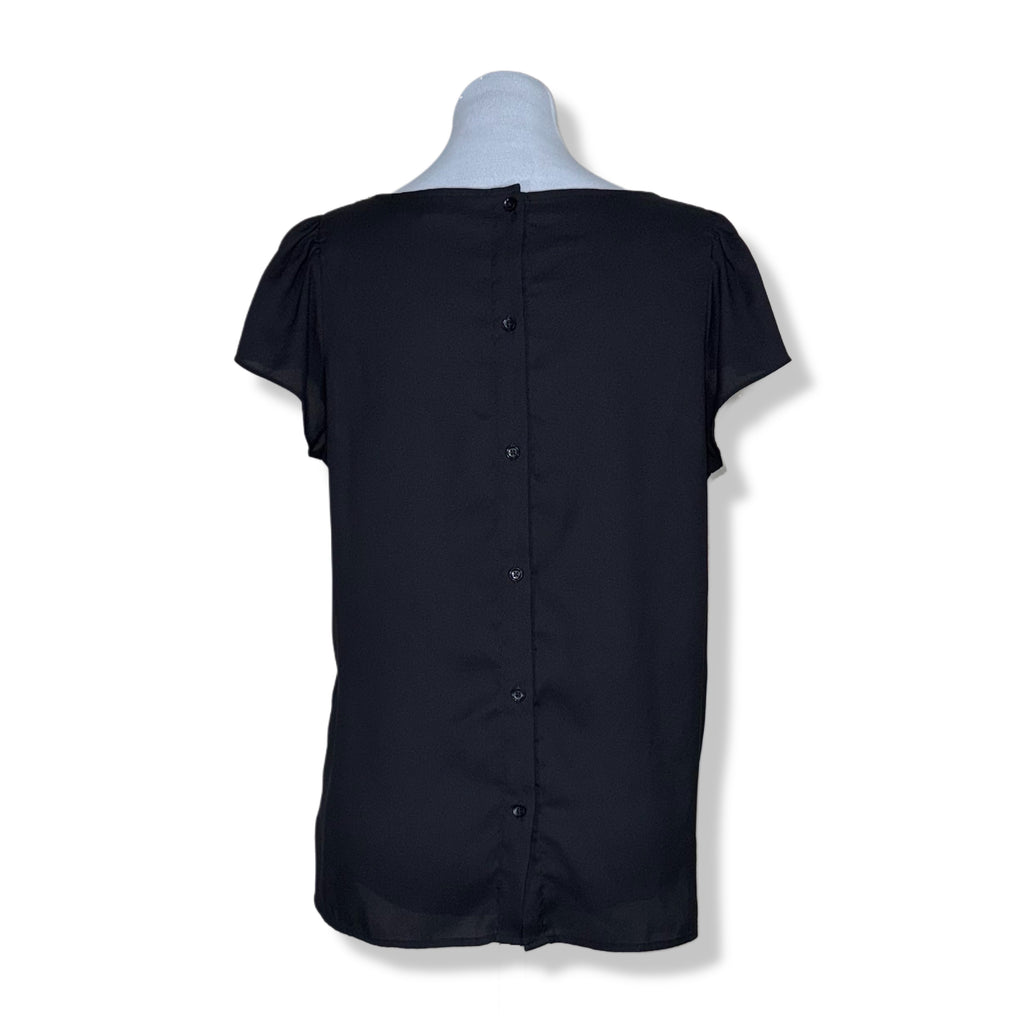 BLUSA NEGRA CON BOTONES | LOFT | TALLA L