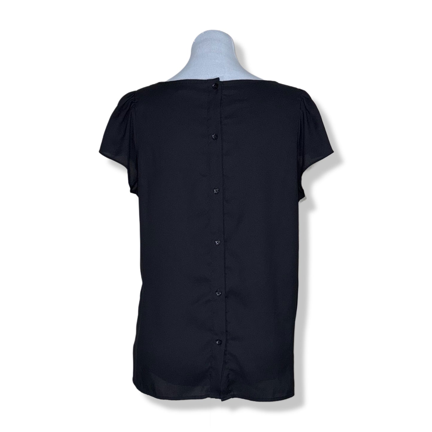 BLUSA NEGRA CON BOTONES | LOFT | TALLA L