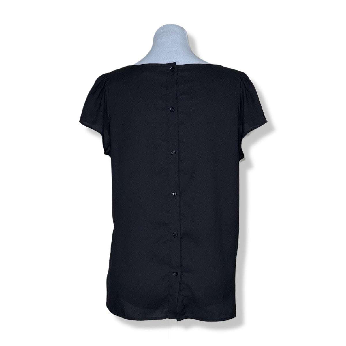 BLUSA NEGRA CON BOTONES | LOFT | TALLA L