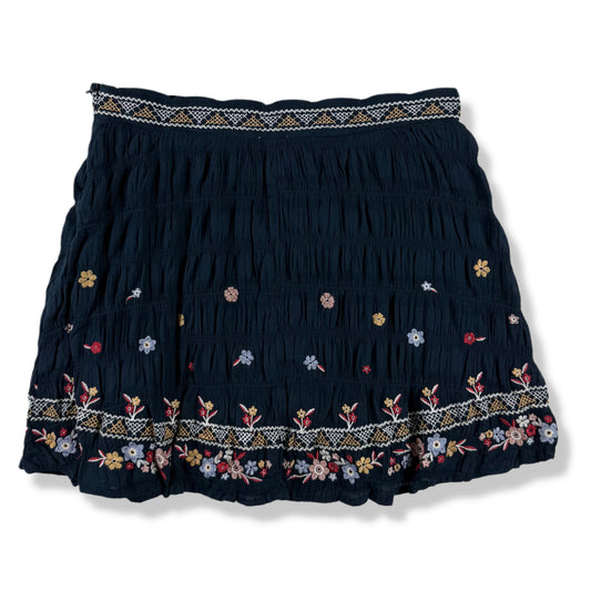 FALDA AZUL MARINO CON BORDADO FLORALES | BLUE RAIN | TALLA M