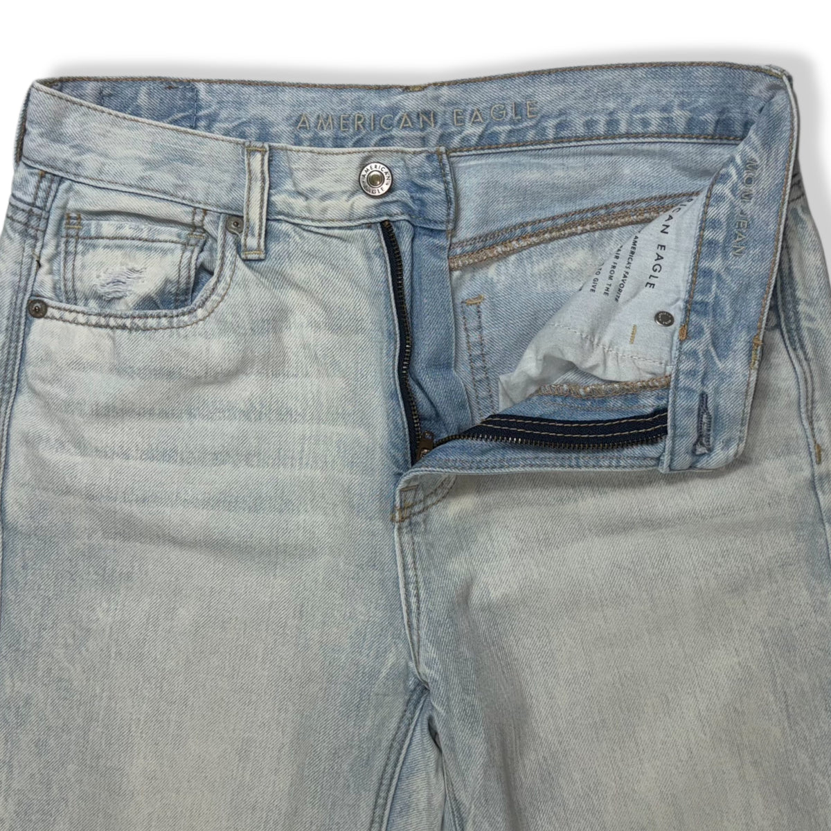 JEANS AZUL CLARO DESGASTADOS PARA MUJER | AMERICAN EAGLE | TALLA 2 (XS)