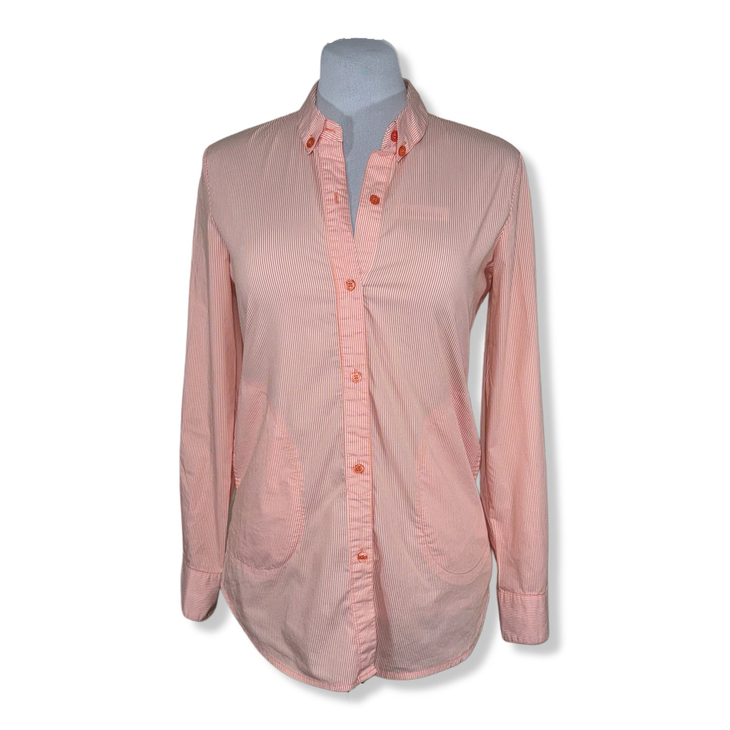 CAMISA DE RAYAS ANARANJADA | NEW YORK & COMPANY | TALLA S