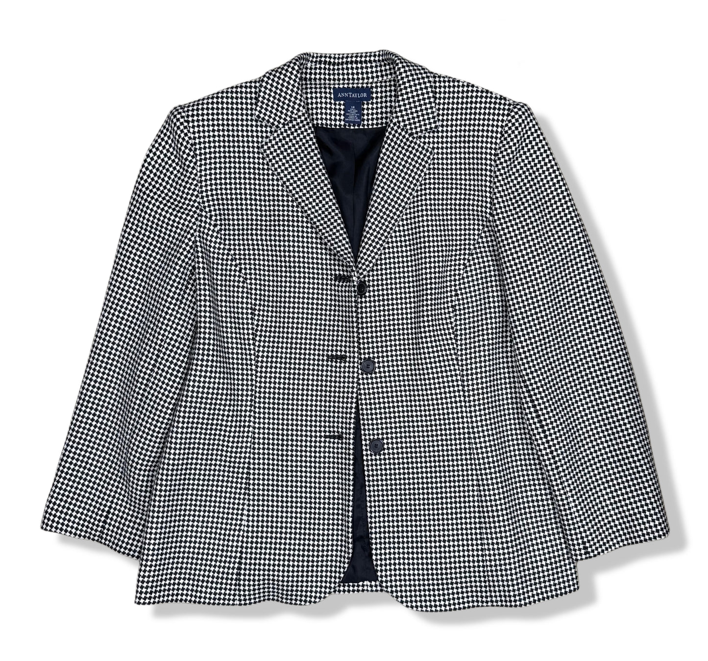BLAZER ESTAMPADO HOUNDSTOOTH | ANN TAYLOR | TALLA 14