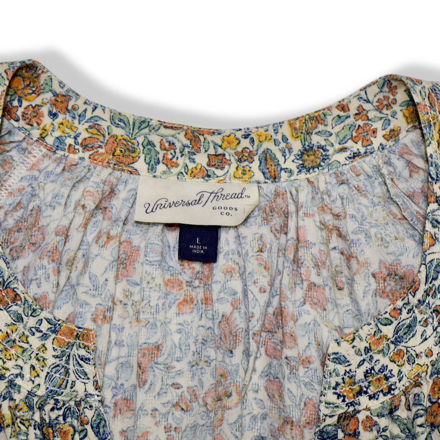 BLUSA FLORAL CAMPESINA DE MANGAS 3/4 | UNIVERSAL THREAD | TALLA L