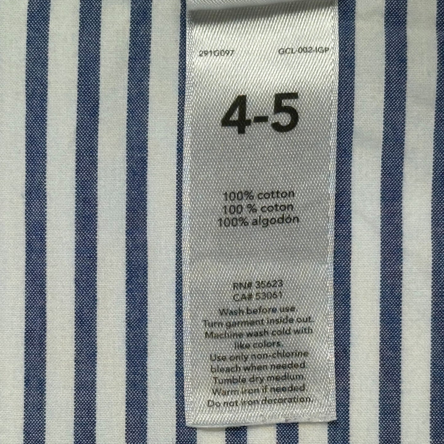 VESTIDO INFANTIL DE RAYAS AZUL Y BLANCO | CARTER’S | TALLA 4-5