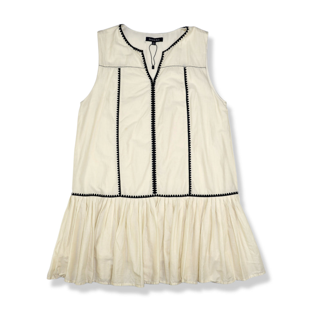 VESTIDO SIN MANGAS CORTE PEPLUM | STRUT & BOLT | TALLA M
