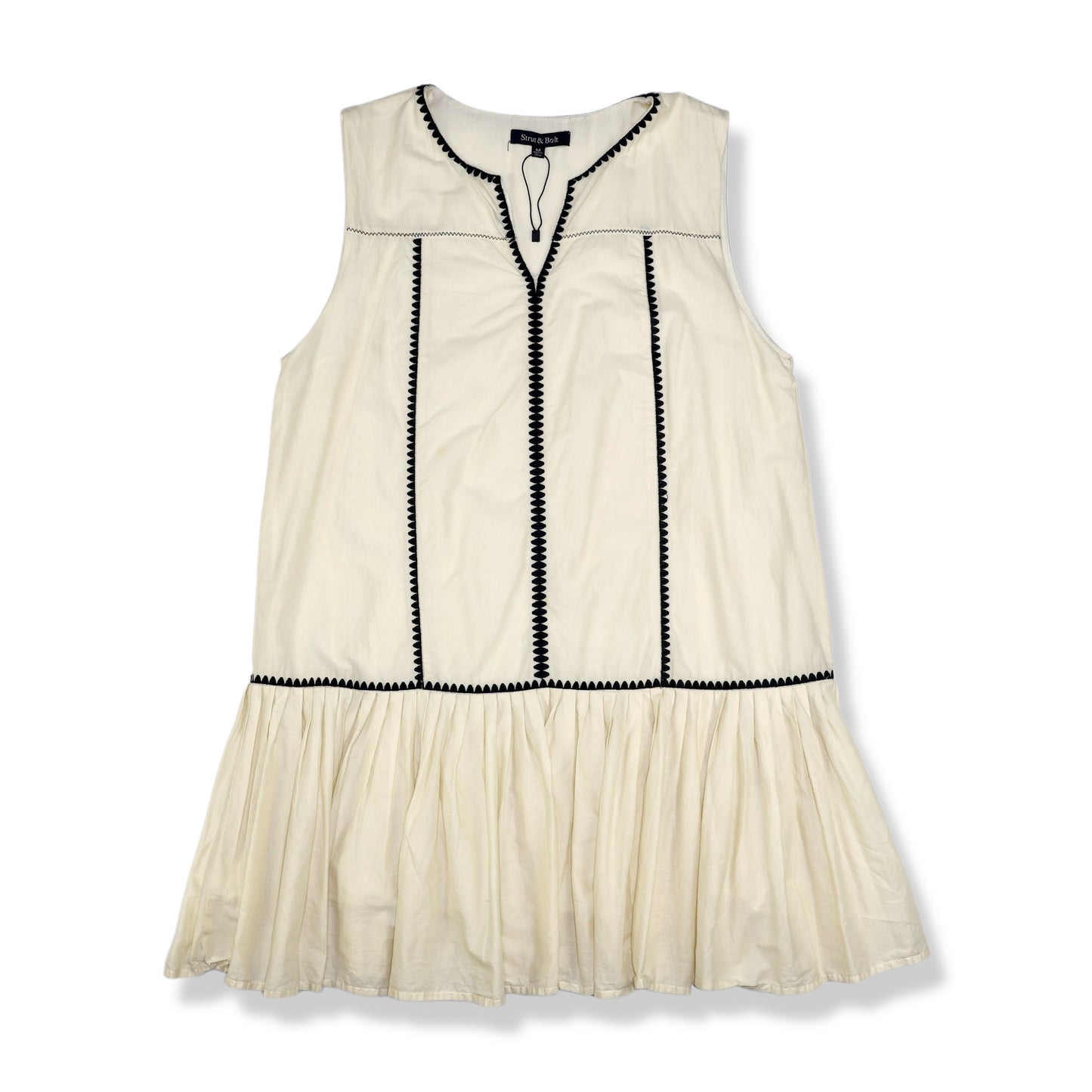 VESTIDO SIN MANGAS CORTE PEPLUM | STRUT & BOLT | TALLA M
