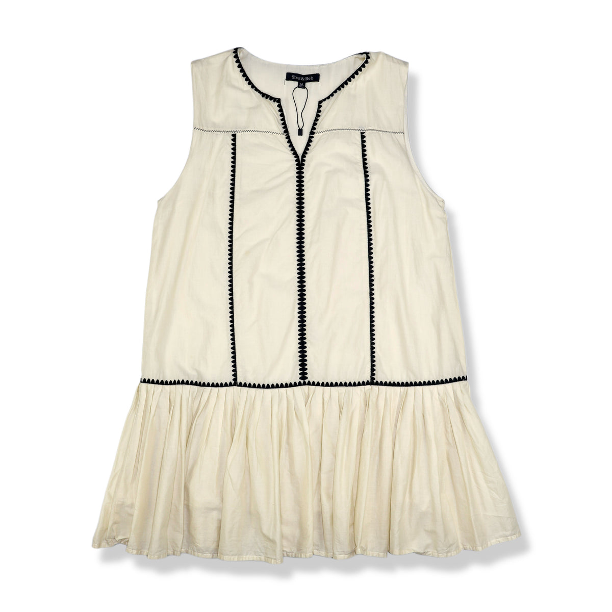 VESTIDO SIN MANGAS CORTE PEPLUM | STRUT & BOLT | TALLA M