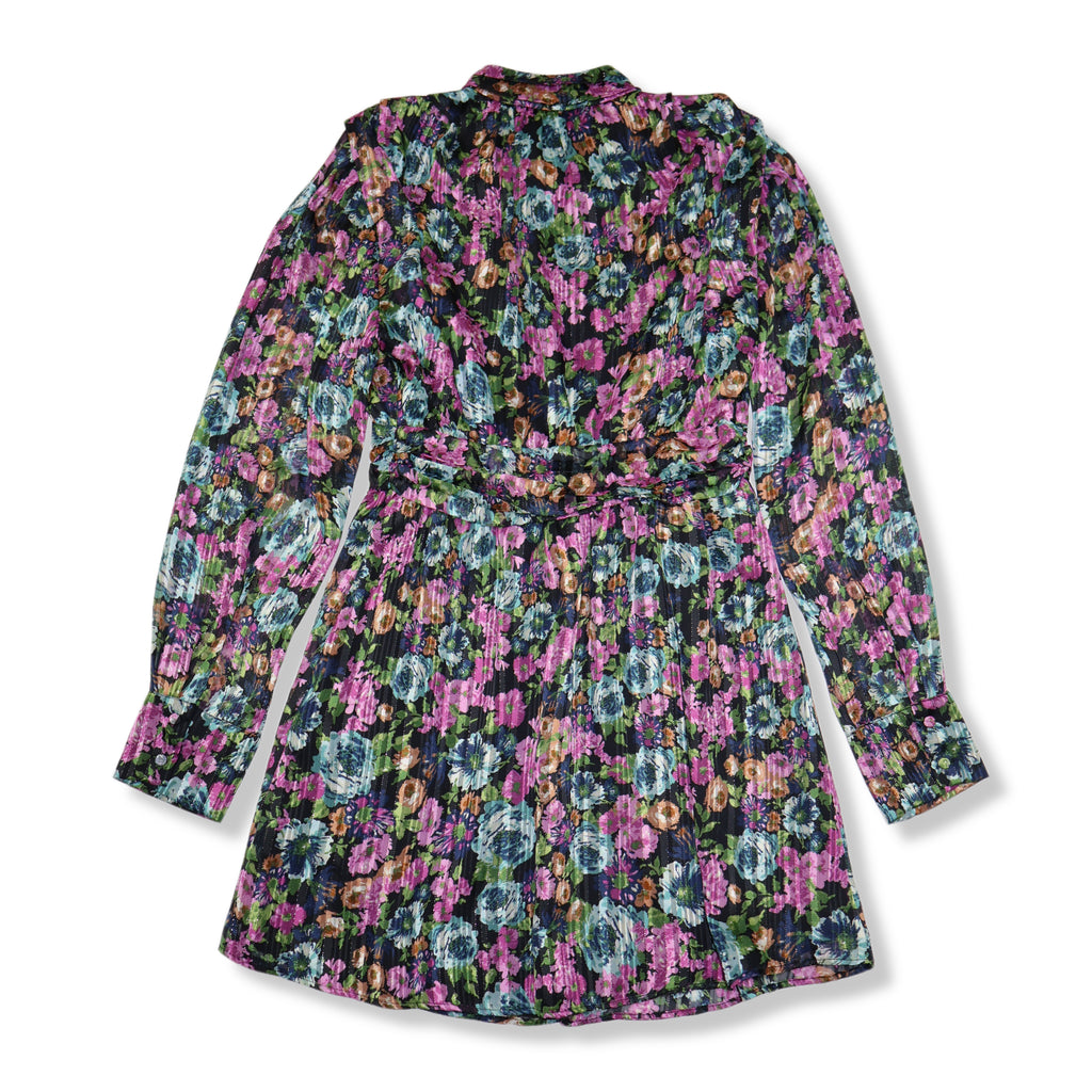 NUEVO CON ETIQUETA | VESTIDO CORTO CON ESTAMOADO FLORAL | ZARA | TALLA S