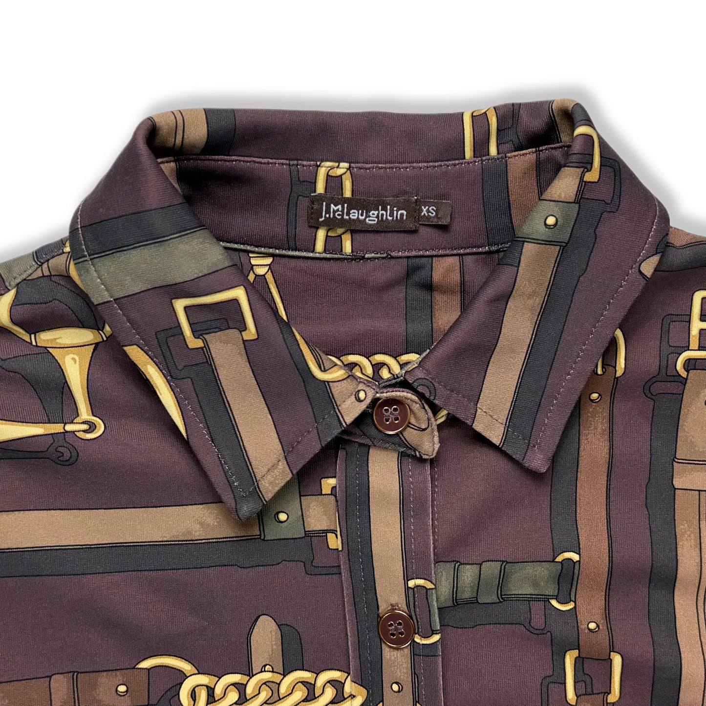 BLUSA CON ESTAMPADO ECUESTRE | J. MCLAUGHLIN | TALLA XS