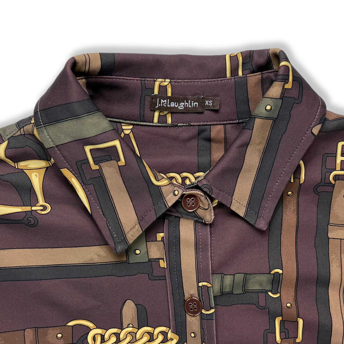BLUSA CON ESTAMPADO ECUESTRE PARA MUJER | J. MCLAUGHLIN | TALLA XS
