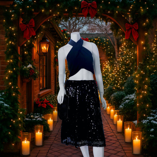 CROP TOP CRUZADO NEGRO | H&M | S