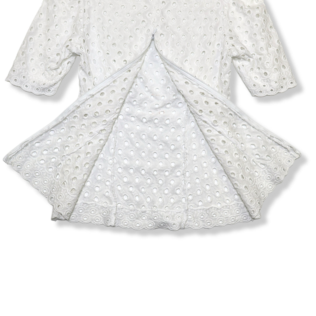 BLUSA BLANCA TIPO EYELET | TALLA S