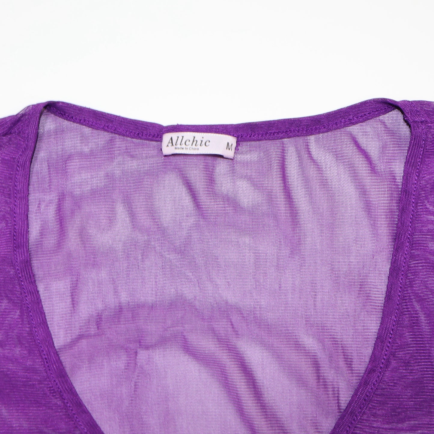 BLUSA CON TRANSPARENCIA MORADA | ALLCHIC | TALLA M