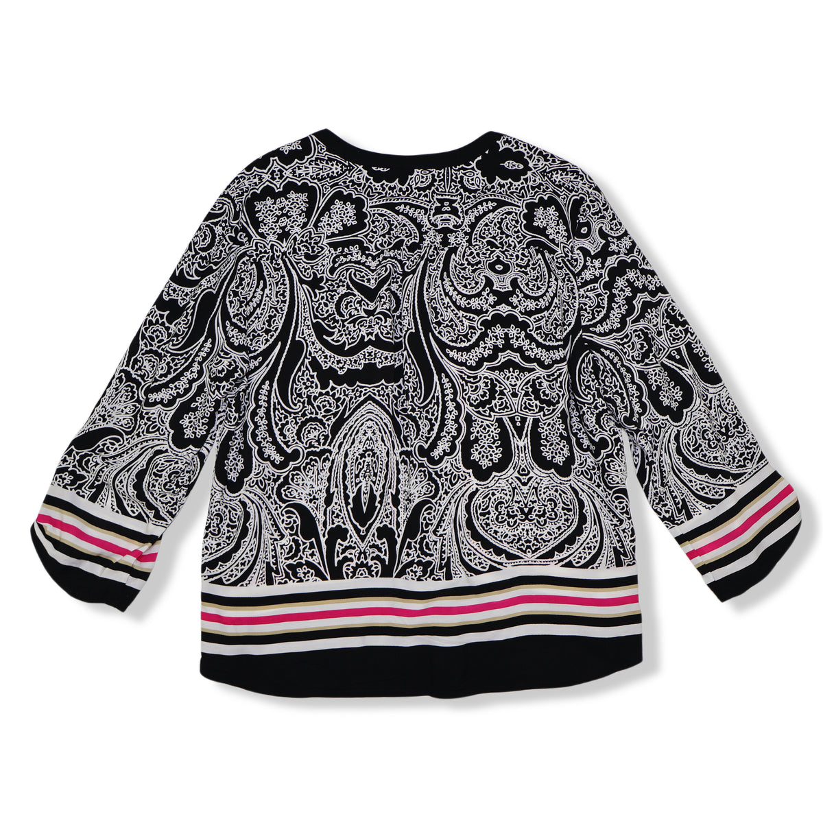 BLUSA ESTAMPADA BLANCO Y NEGRO CON BOTONES | RUBY RD. | TALLA L