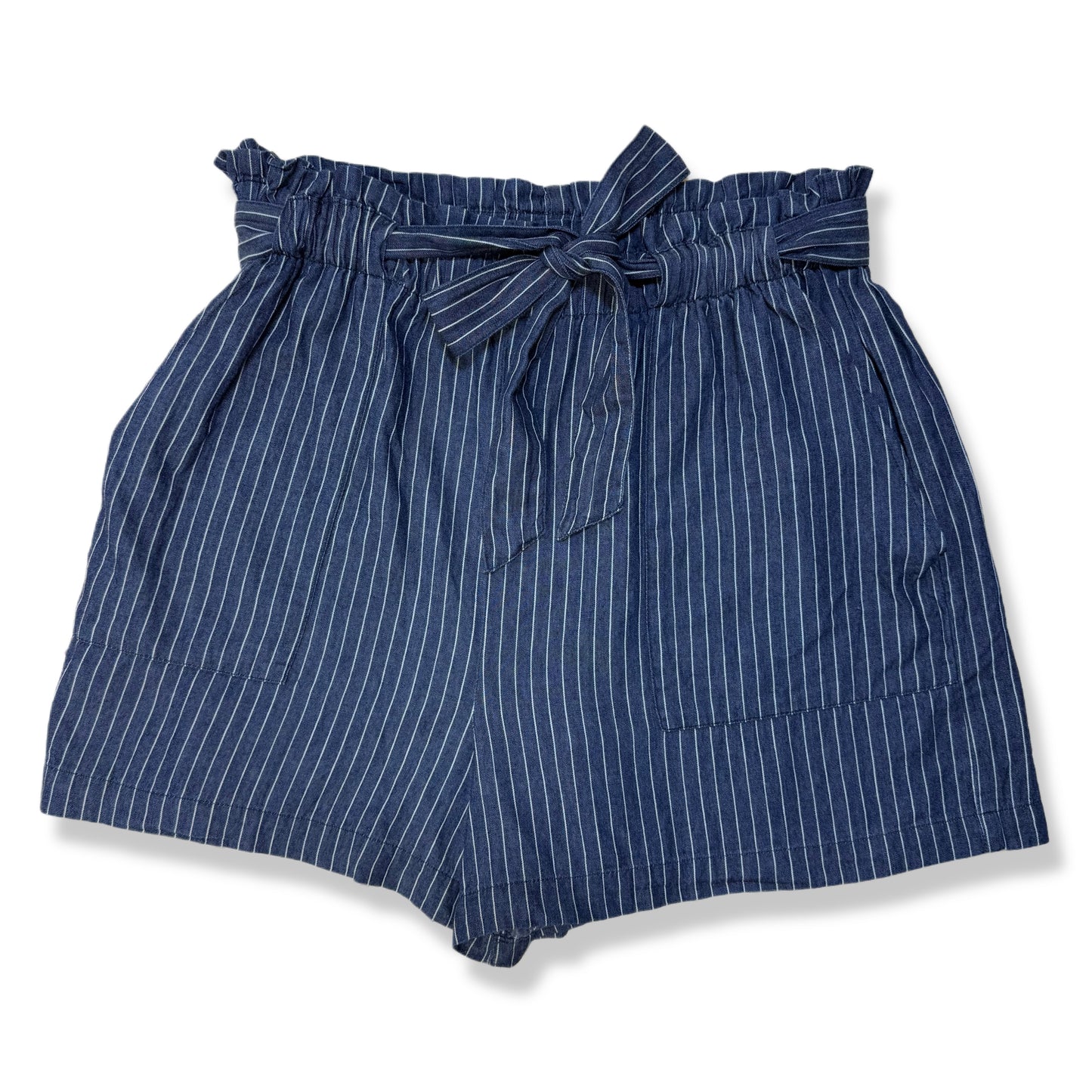 SHORTS ESTILO PAPERBAG DE RAYAS AZUL | MI AMI | TALLA L