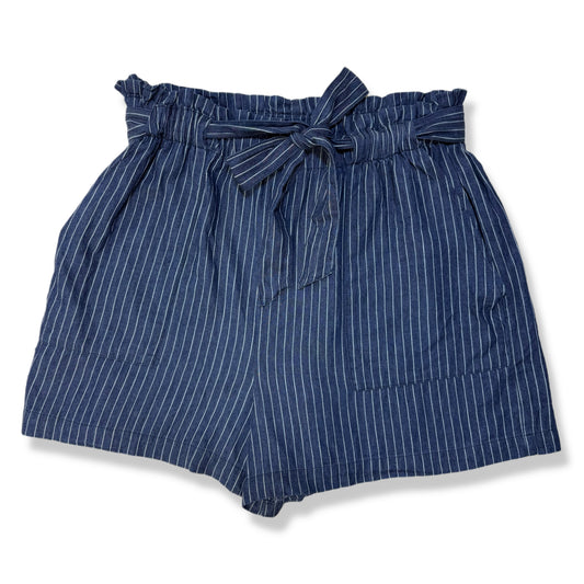 SHORTS ESTILO PAPERBAG DE RAYAS AZUL | MI AMI | TALLA L