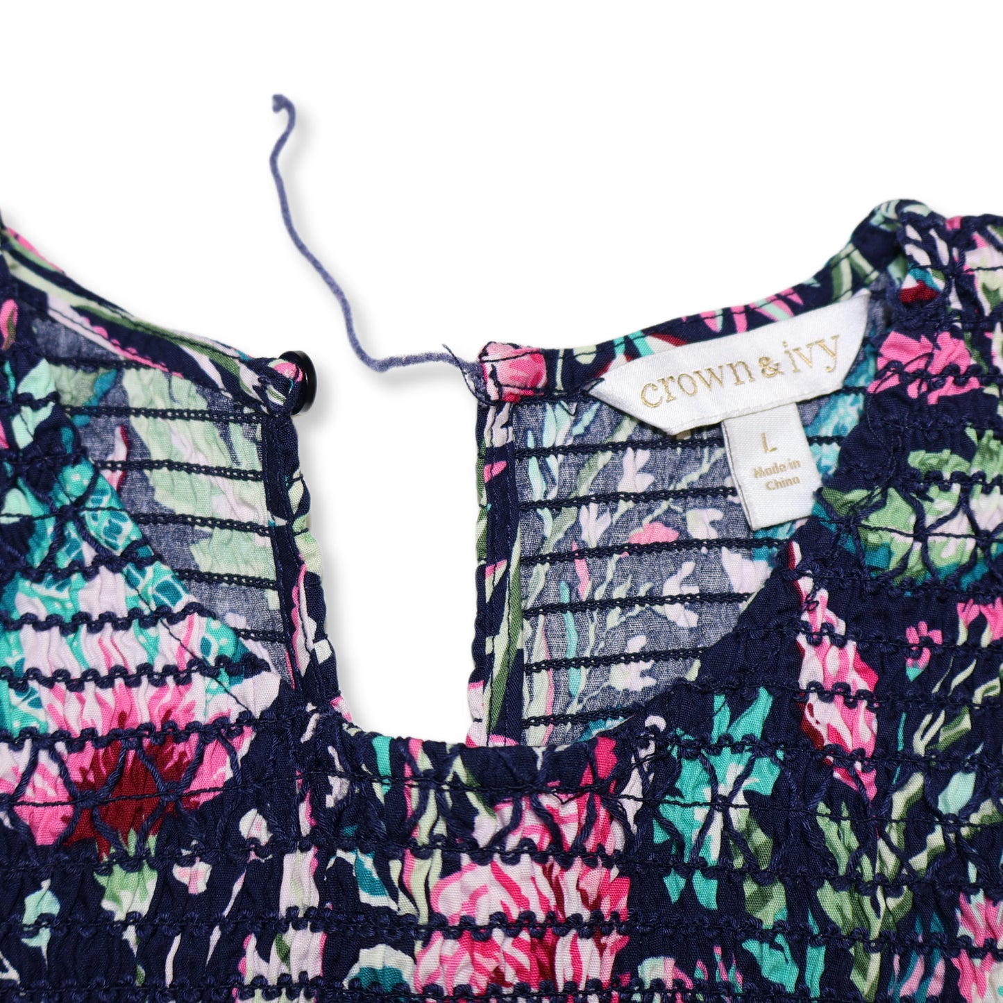 BLUSA FLORAL CON DETALLE FRUNCIDO | CROWN & IVY | TALLA L