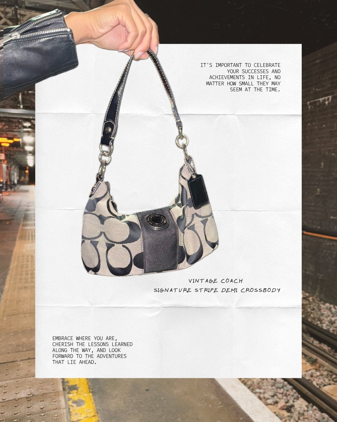 BOLSO VINTAGE SIGNATURE STRIPE DEMI CROSSBODY | COACH