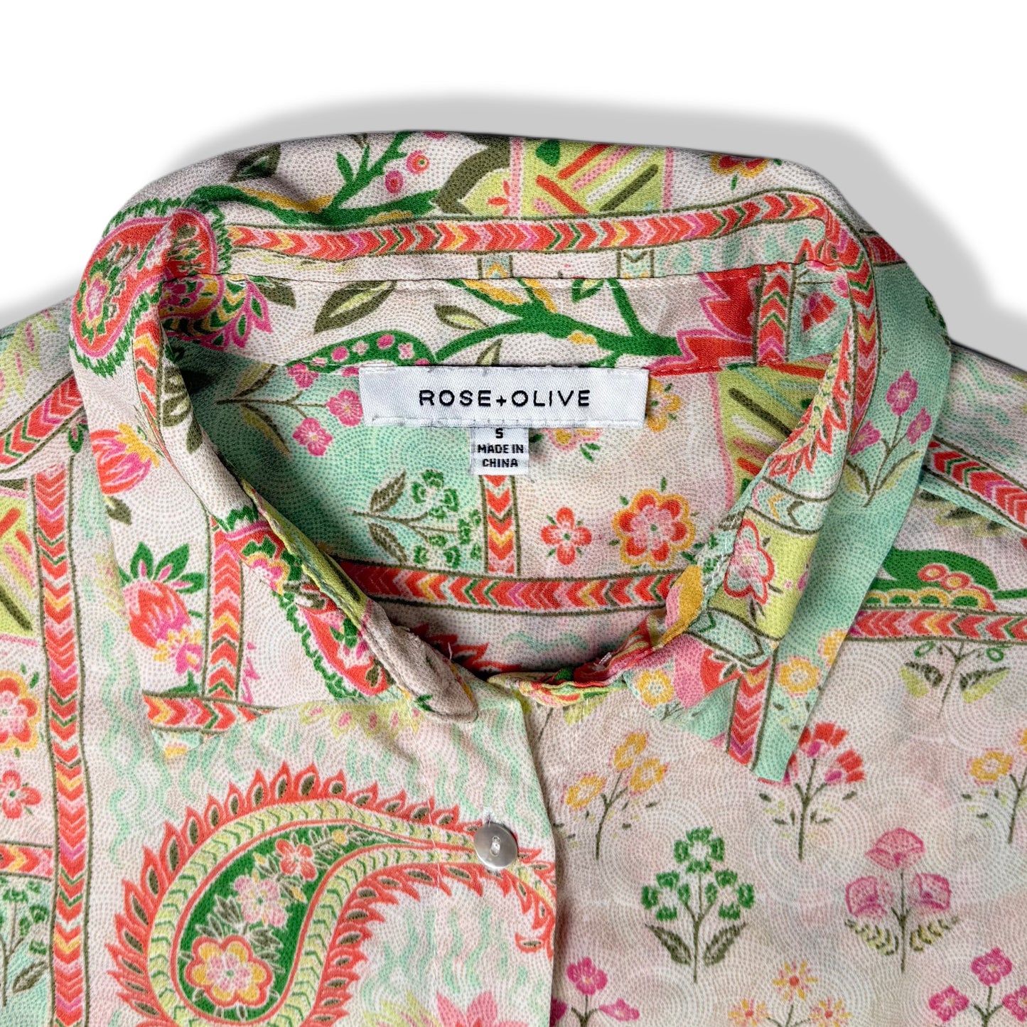 BLUSA CON ESTAMPADO PAISLEY MANGA LARGA | ROSE + OLIVE | TALLA S