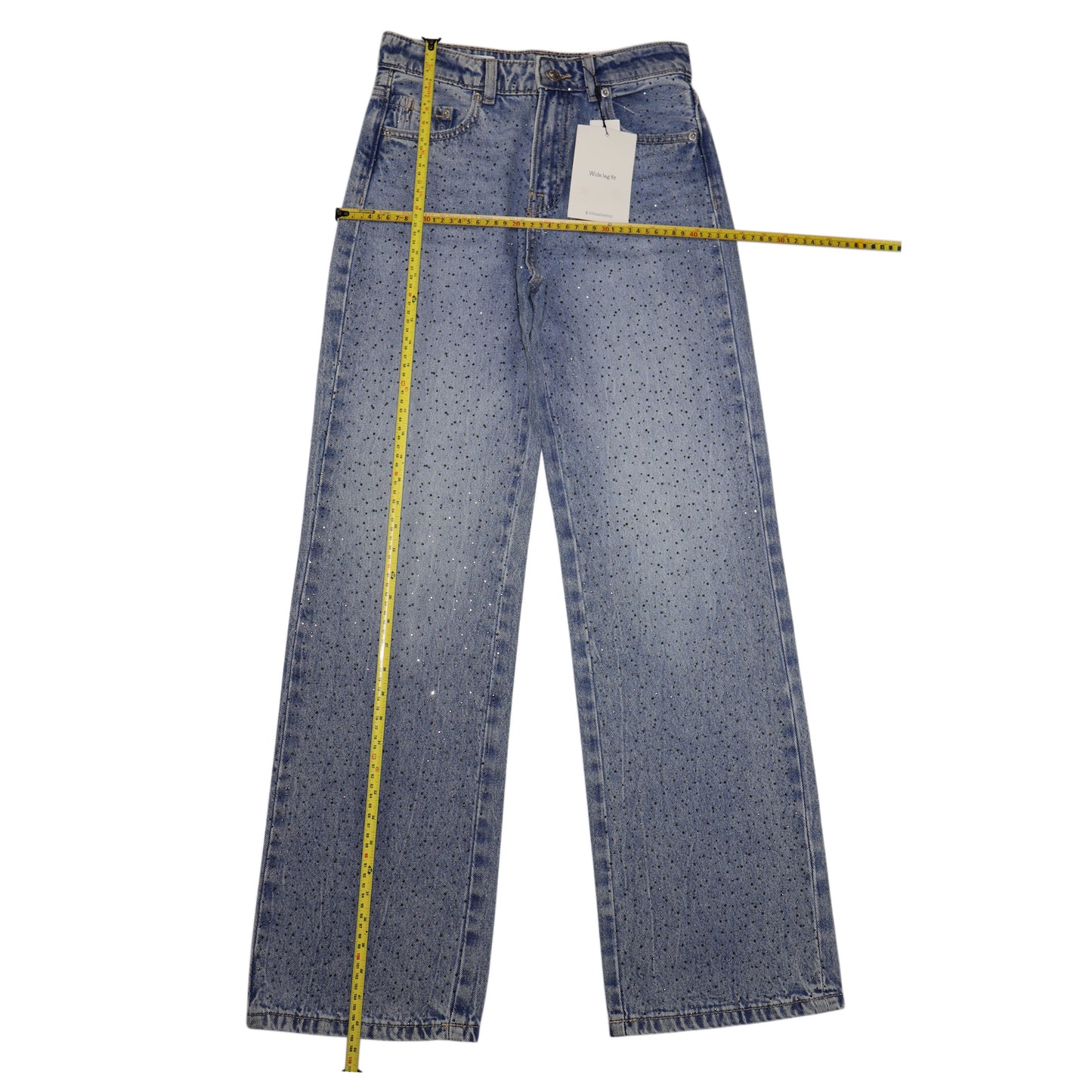 NUEVO CON ETIQUETA | JEANS WIDE LEG CON BRILLOS | STRADIVARIUS | TALLA 2