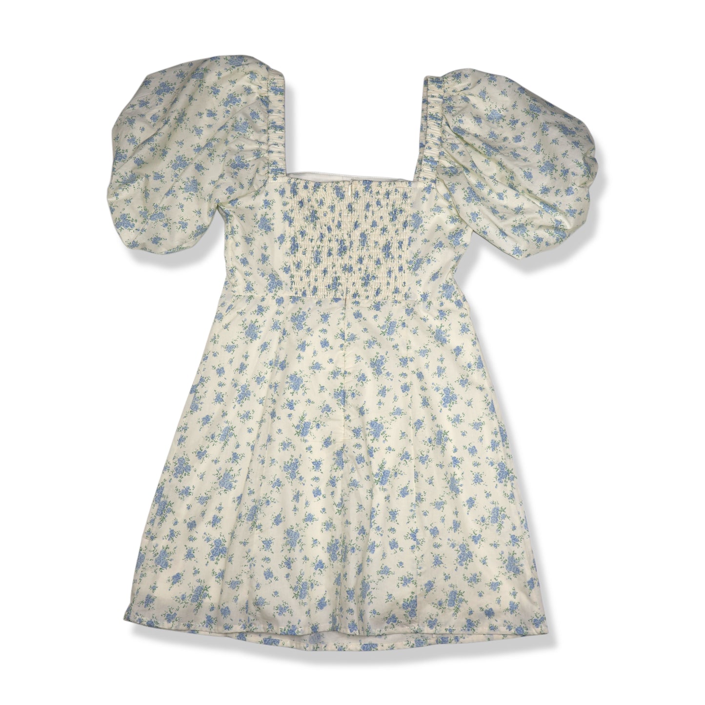 VESTIDO CORTO CON MANGAS ABULLONADAS Y ESTAMPADO FLORAL | MABLE | TALLA S