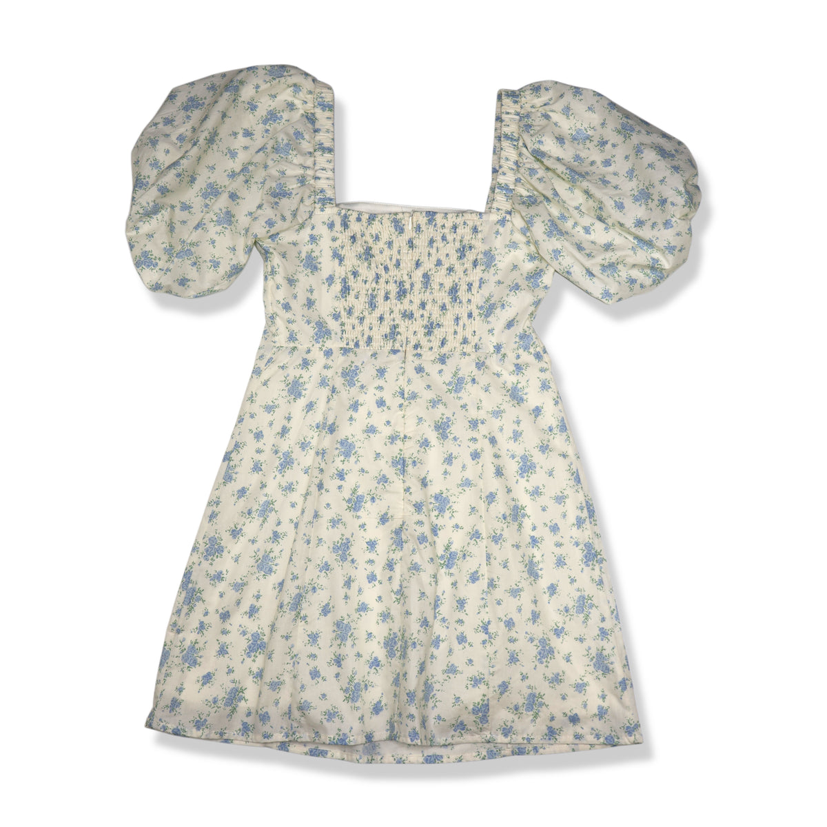 VESTIDO CORTO CON MANGAS ABULLONADAS Y ESTAMPADO FLORAL | MABLE | TALLA S