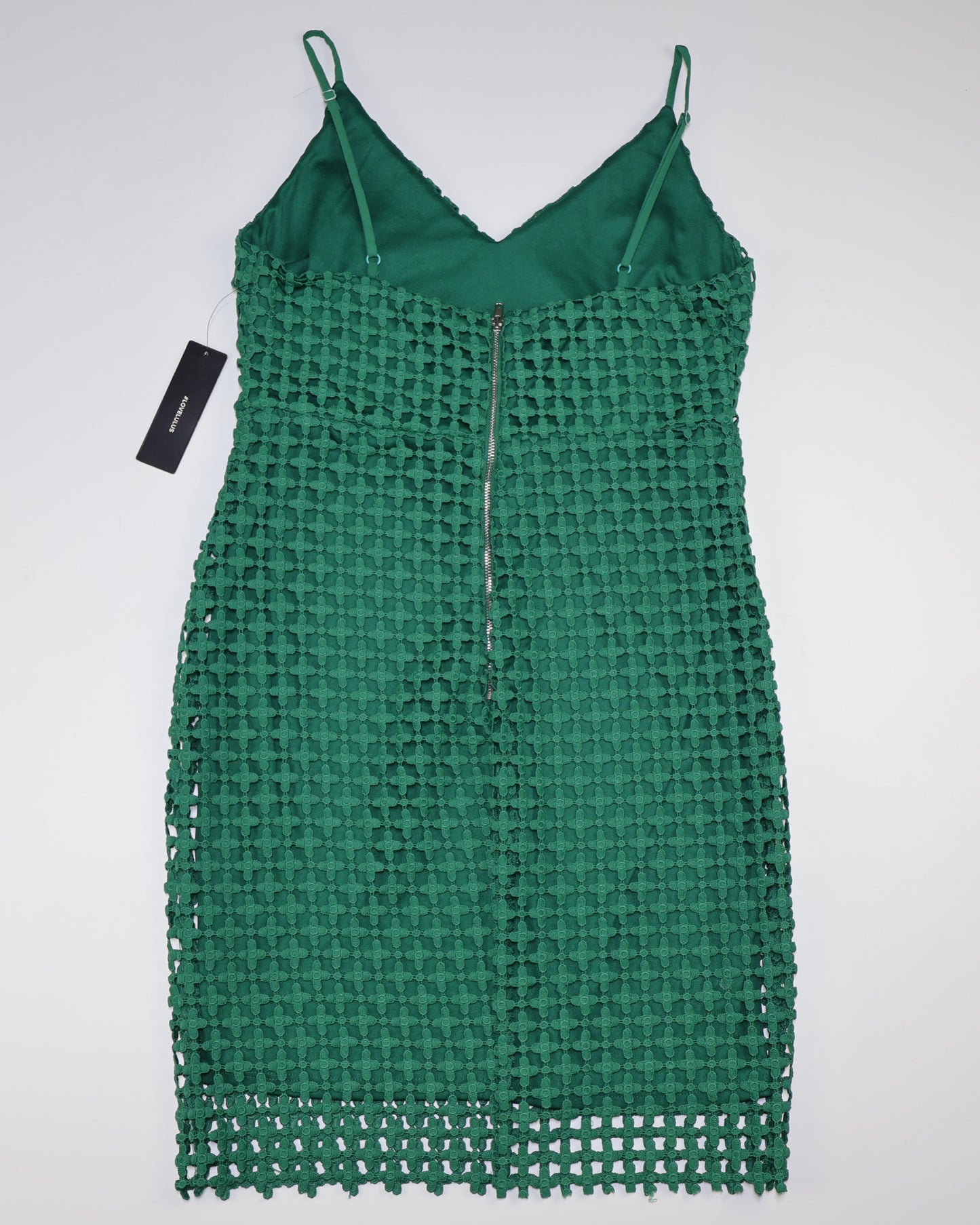 NUEVO CON ETIQUETA | VESTIDO MINI VERDE DE ENCAJE | LULUS | TALLA M