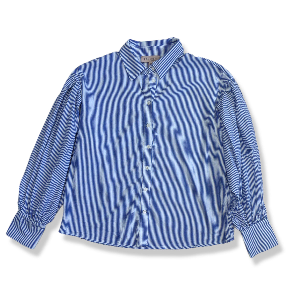 CAMISA MANGA LARGA DE RAYAS AZUL Y BLANCO | PHILOSOPHY | TALLA L