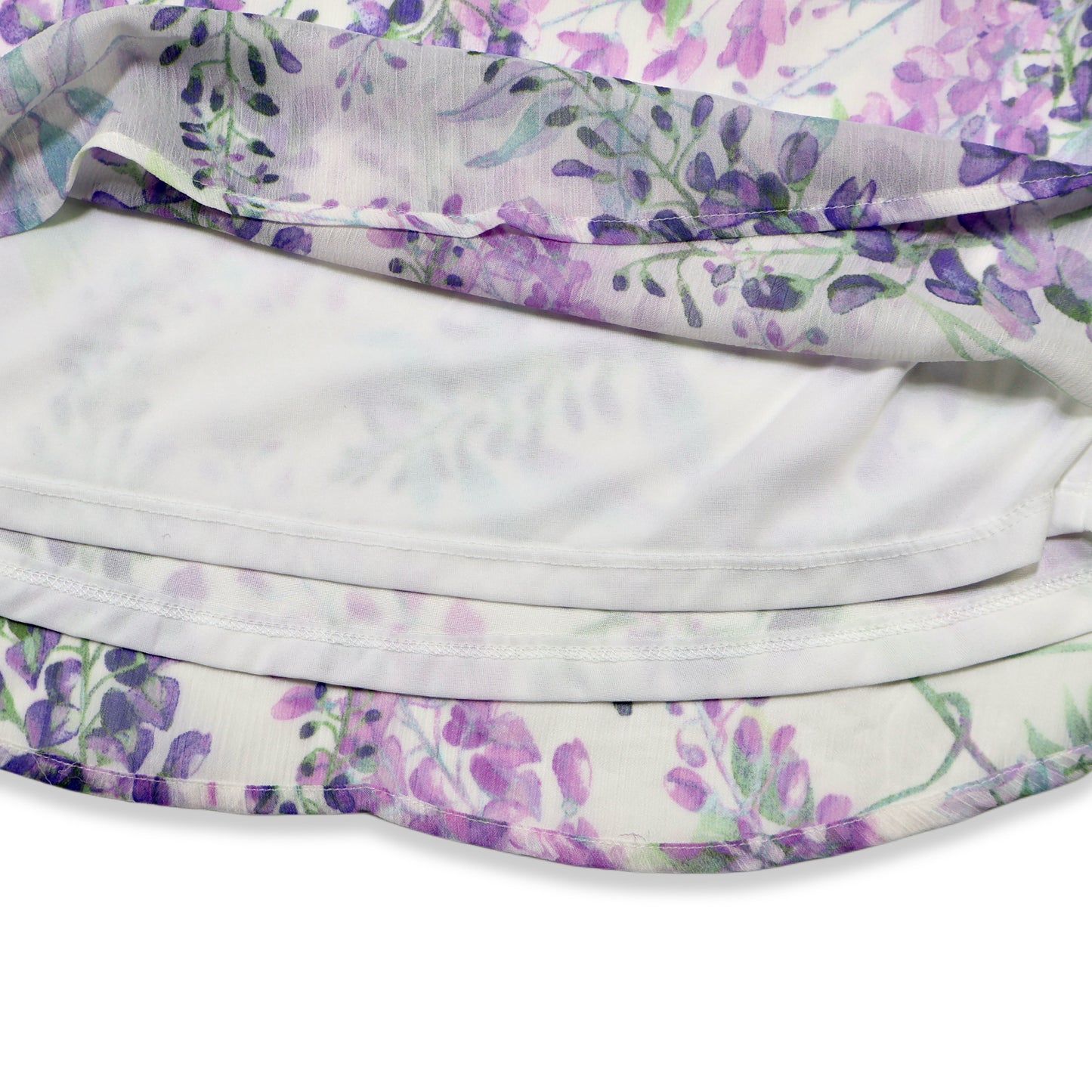 BLUSA CON ESTAMPADO FLORAL LILA CON LAZO EN EL CUELLO | HAVEN + BLAIR | TALLA XS