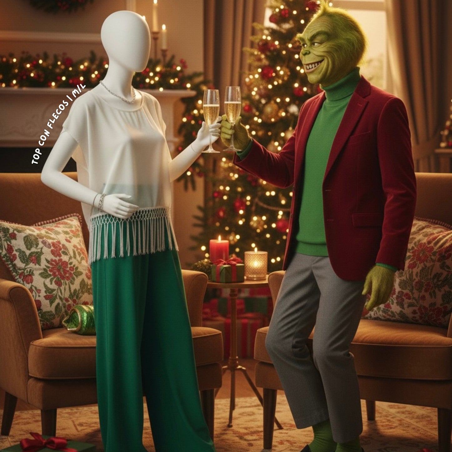 TOP BLANCO CON FLECOS | M/ L