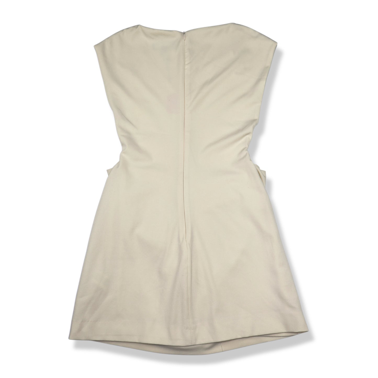 NUEVO CON ETIQUETA | VESTIDO MINI CREMA CON DRAPEADO | ZARA | TALLA S