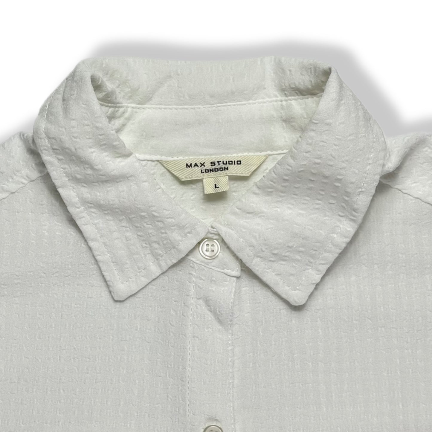 CAMISA BLANCA CON MANGAS ABULLONADAS | MAX STUDIO LONDON | TALLA L