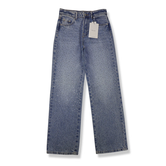 NUEVO CON ETIQUETA | JEANS WIDE LEG CON BRILLOS | STRADIVARIUS | TALLA 2