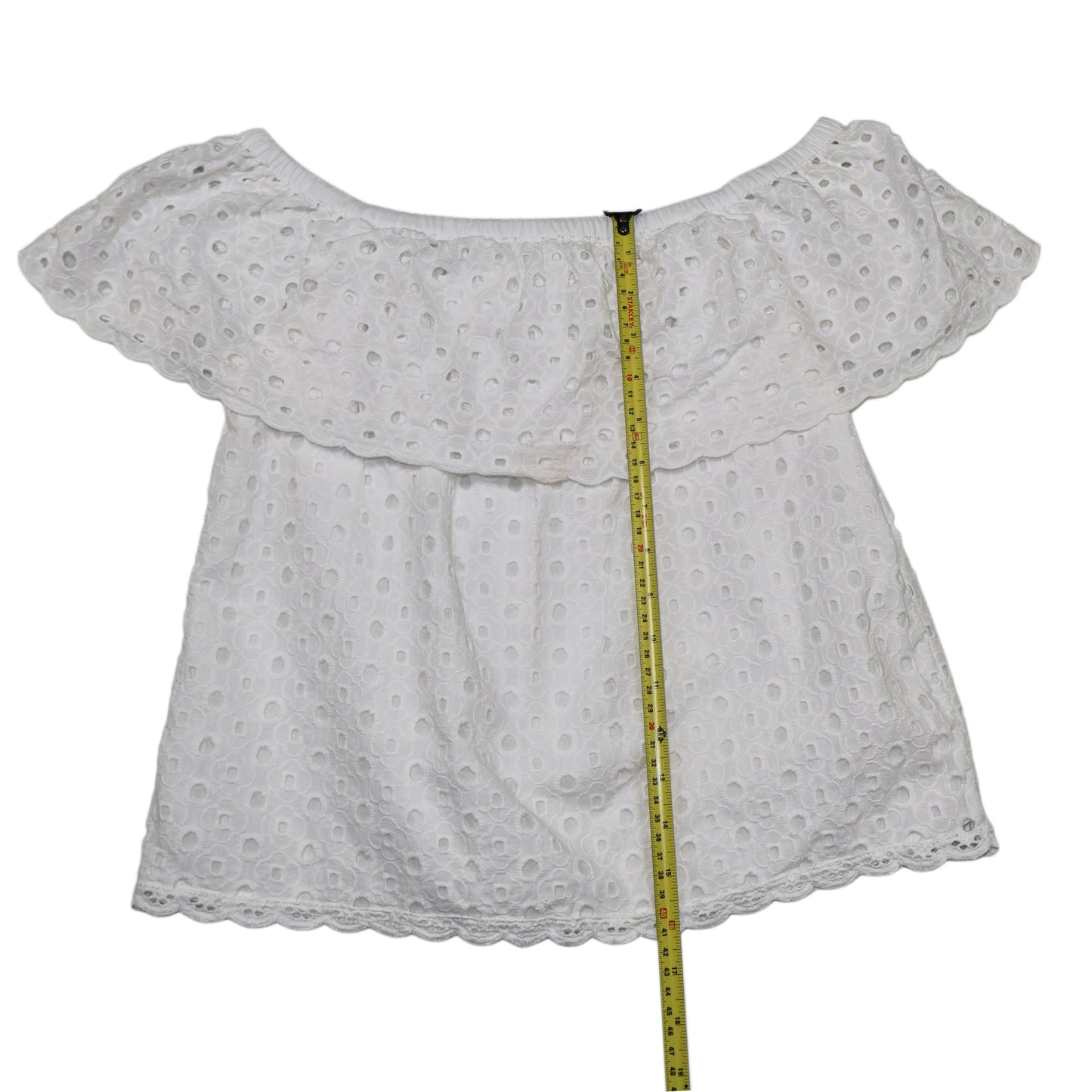 BLUSA OFF-SHOULDER CON BORDADO INGLÉS | TALLA S
