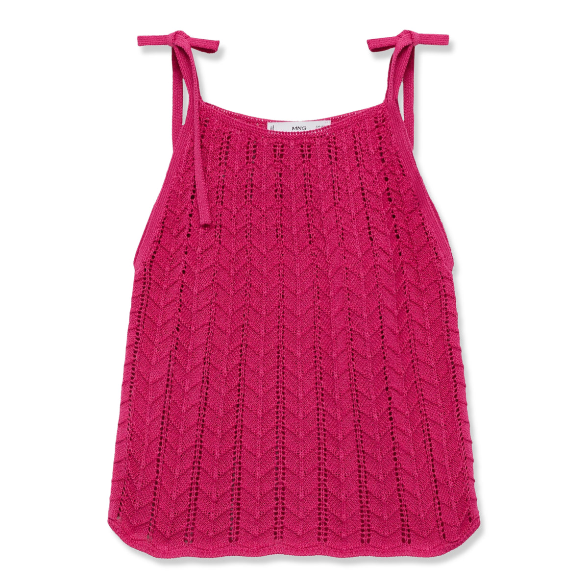 TOP TEJIDO COLOR VINO CON TIRANTES PARA MUJER | MANGO | TALLA S