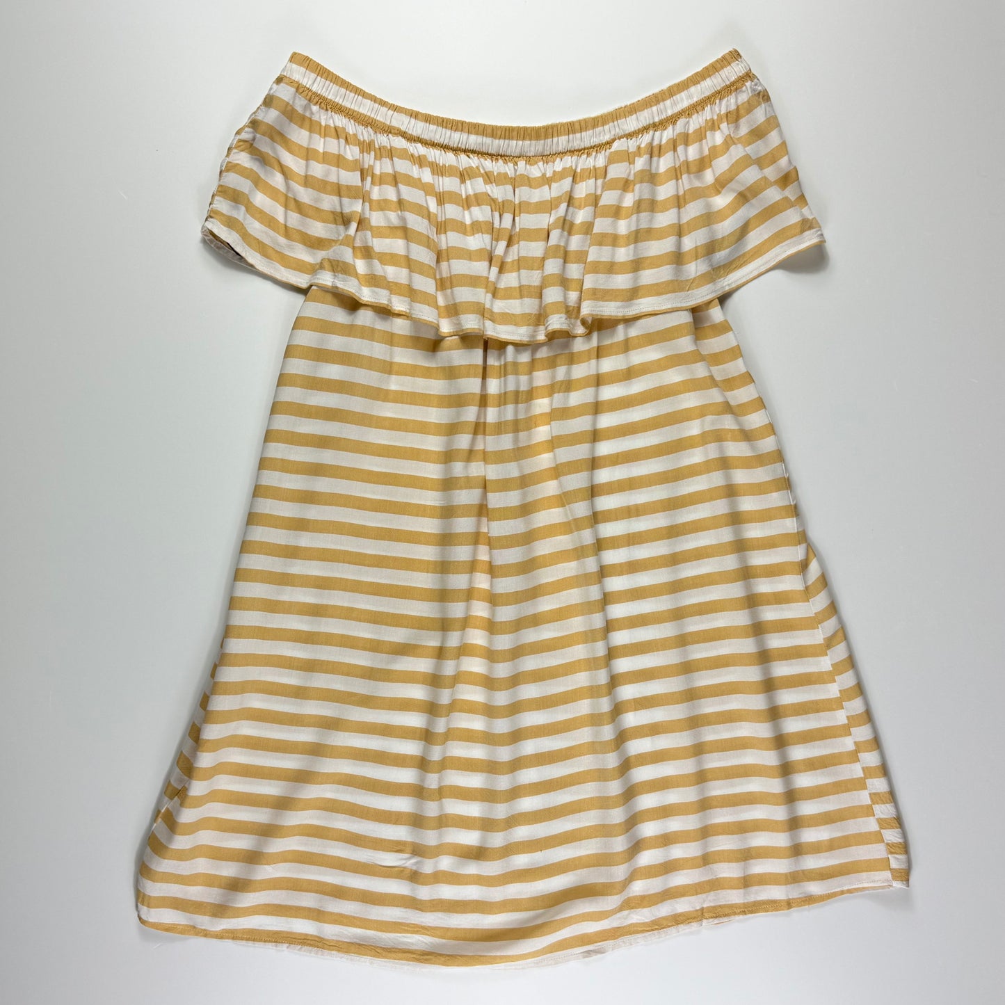 VESTIDO OFF SHOULDER DE RAYAS | FOREVER 21 | TALLA M