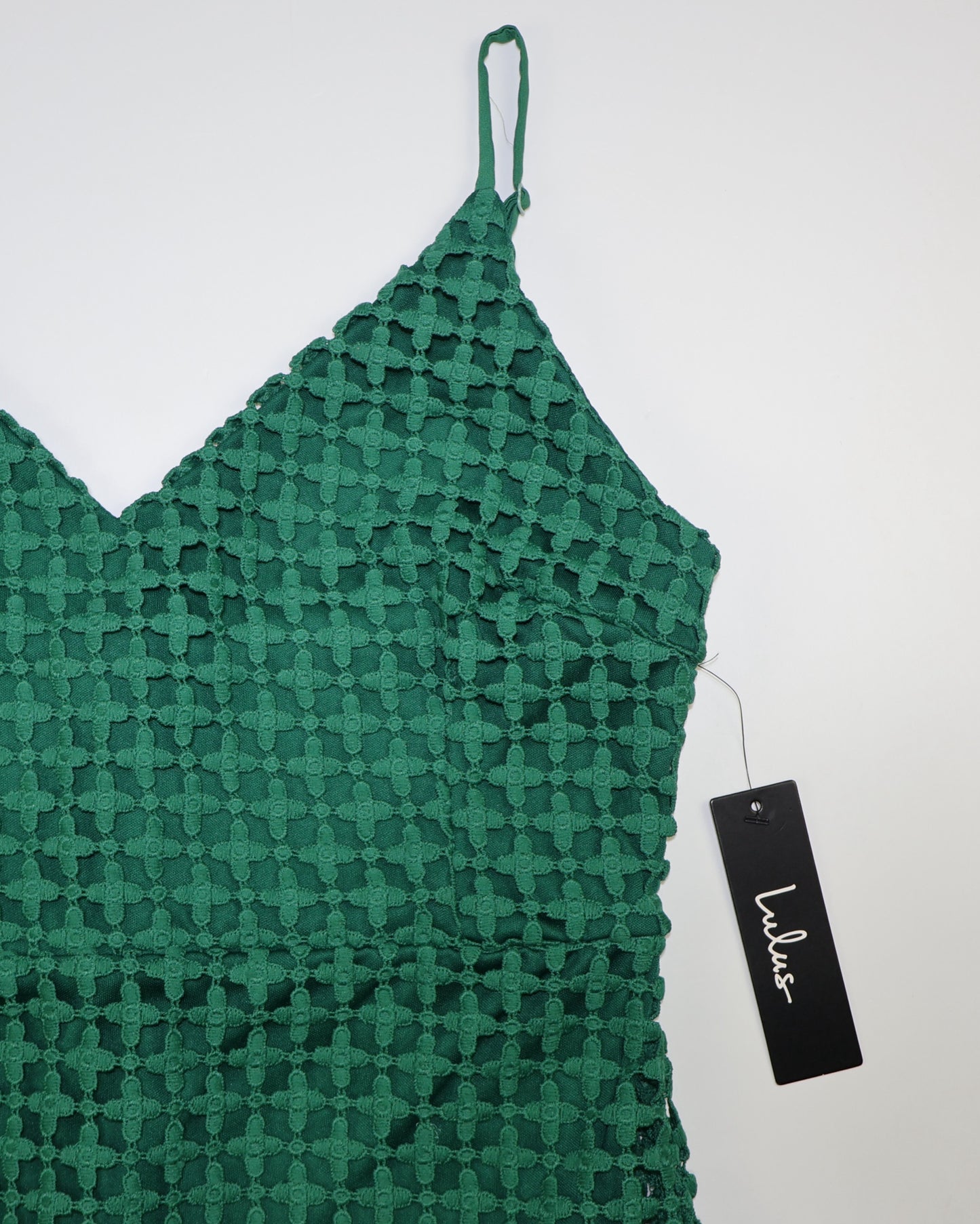 NUEVO CON ETIQUETA | VESTIDO MINI VERDE DE ENCAJE | LULUS | TALLA M