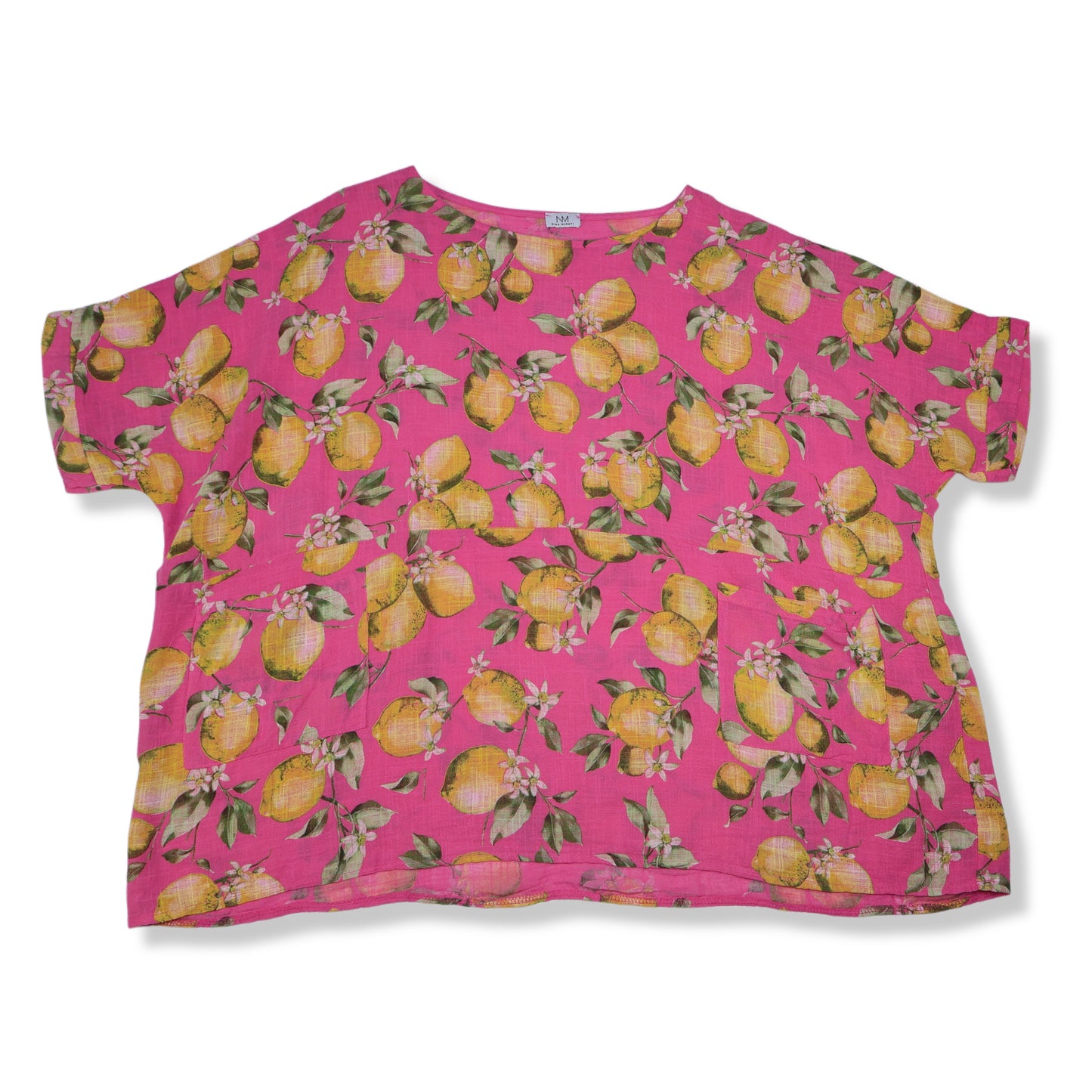 BLUSA ROSADA CON ESTAMPADO DE LIMONES | NINA MURATI | TALLA 2X