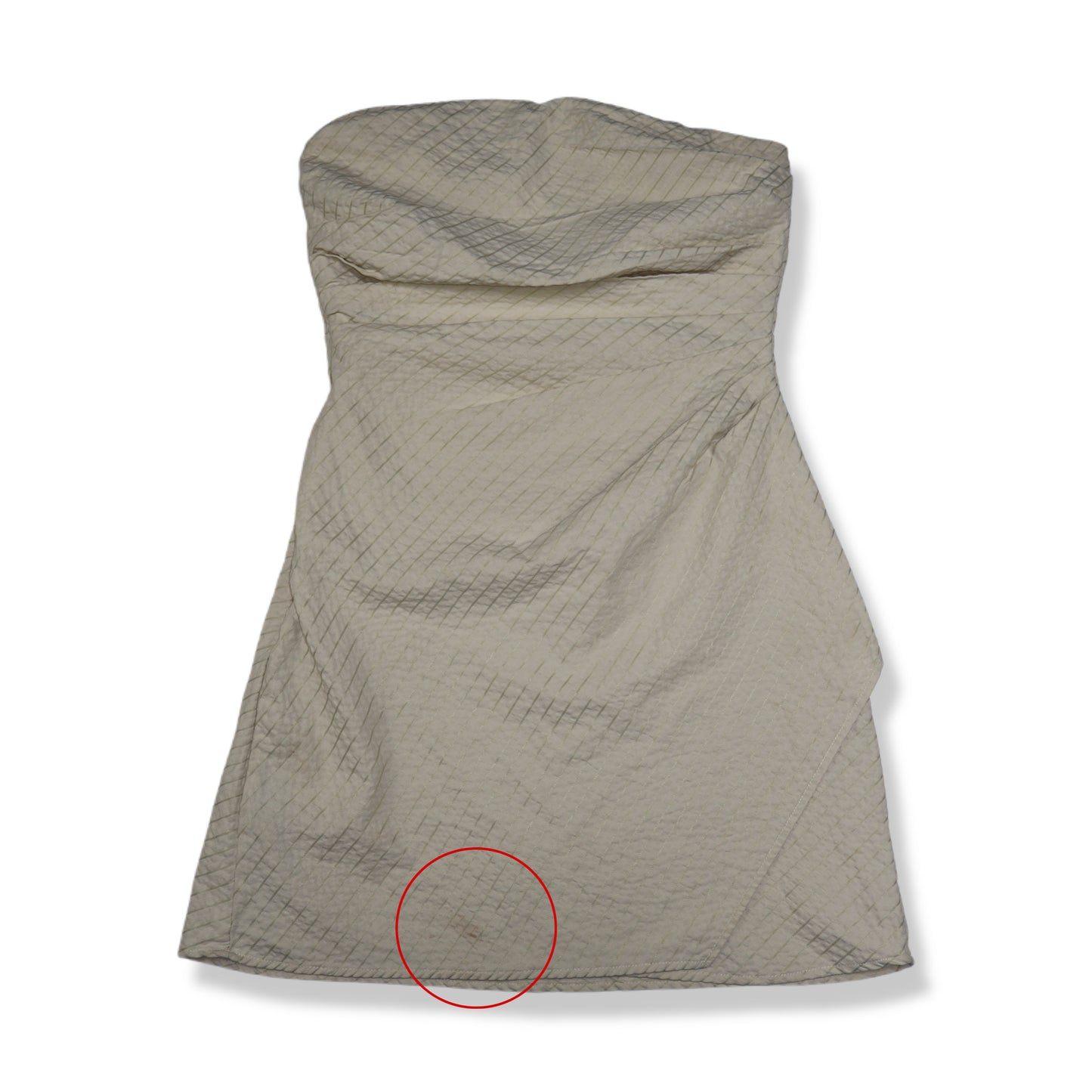 VESTIDO MINI STRAPLESS BEIGE | MANGO | TALLA XS