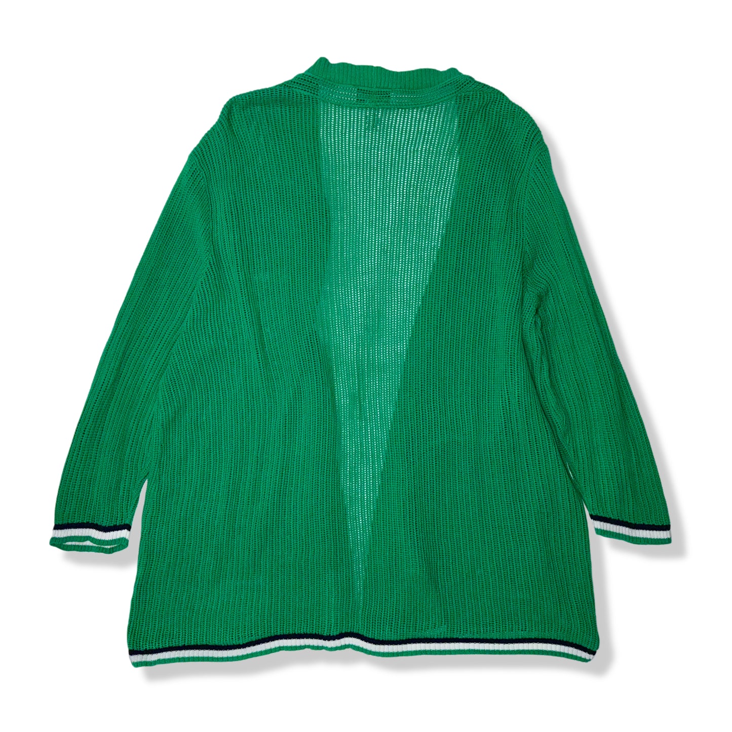 CARDIGAN VERDE CON APLICACIONES FLORALES | PECK & PECK | XL