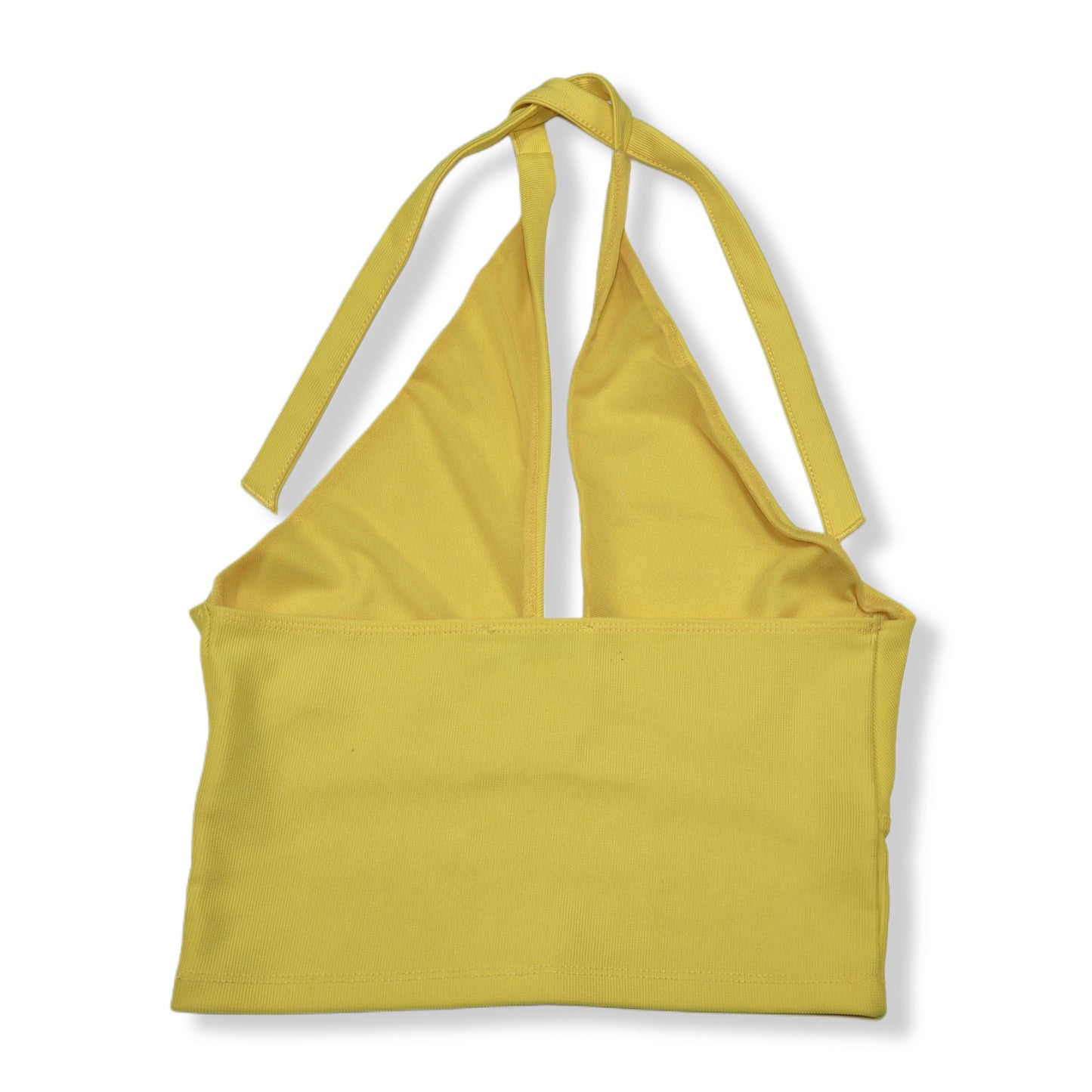 CROP TOP TIPO HALTER AMARILLO | STRADIVARIUS | TALLA M