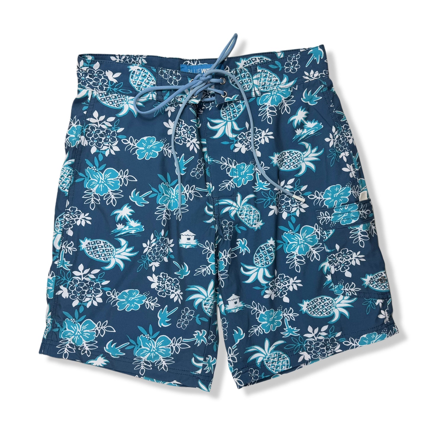 TRAJE DE BAÑO DE HOMBRE CON ESTAMPADO TROPICAL | BLUE WAVE | TALLA 30