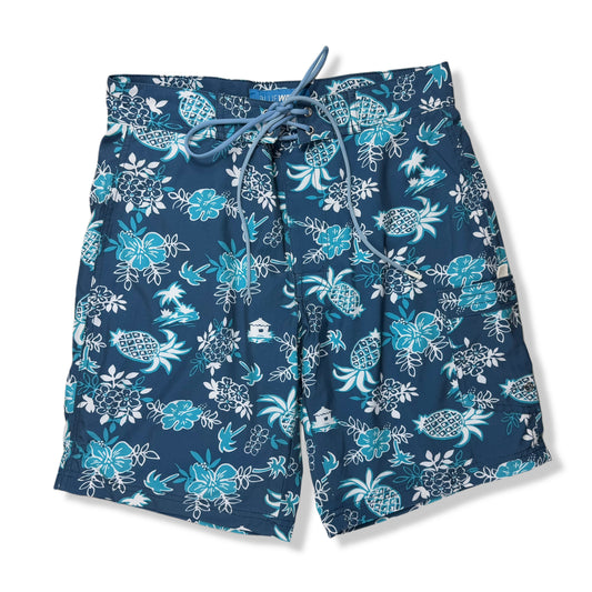 TRAJE DE BAÑO DE HOMBRE CON ESTAMPADO TROPICAL | BLUE WAVE | TALLA 30